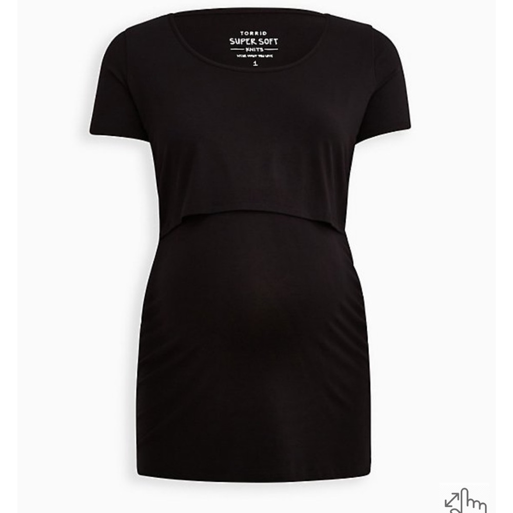 TORRID-MATERNITY SUPER SOFT SCOOP NECK NURSING SHORT SLEEVE TEE
